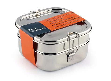 steel tiffin box square|steel tiffin box 3 container.